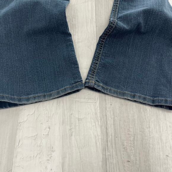 Dickies Relaxed Dark Wash Cotton Blend Work Mechanic Bootcut Denim Jeans 8 - Picture 5 of 13